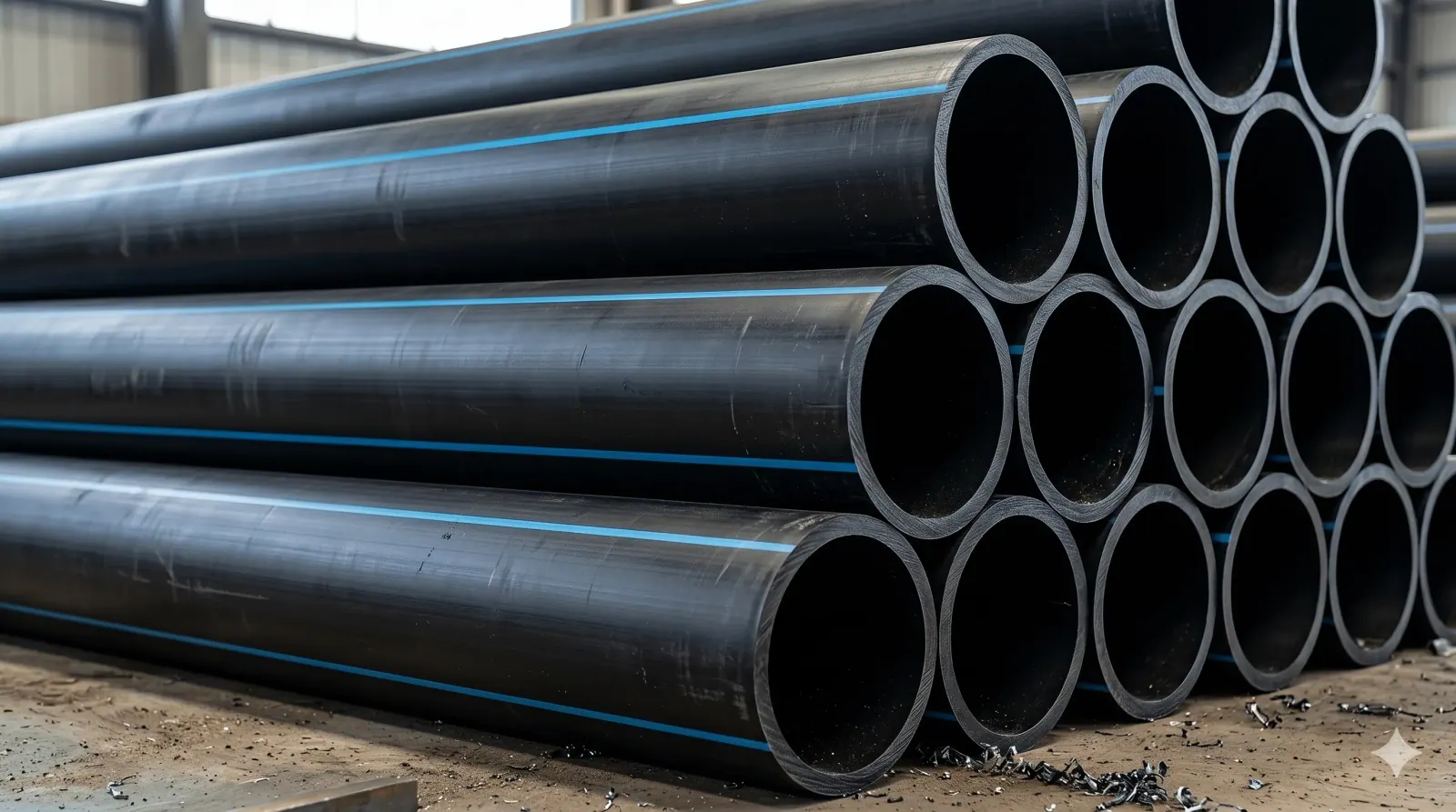 Tubería HDPE PE100 en almacén