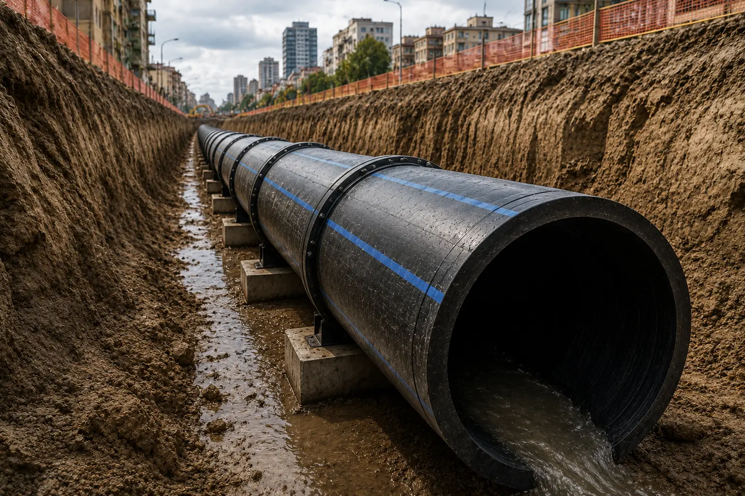 Línea de saneamiento HDPE